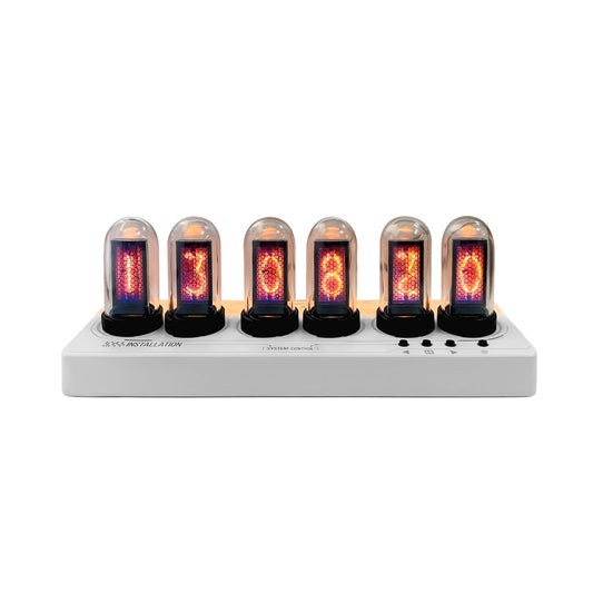 Electronic LED Glow Tube Clock Simulation Nixie Tube Clock 9V Alarm