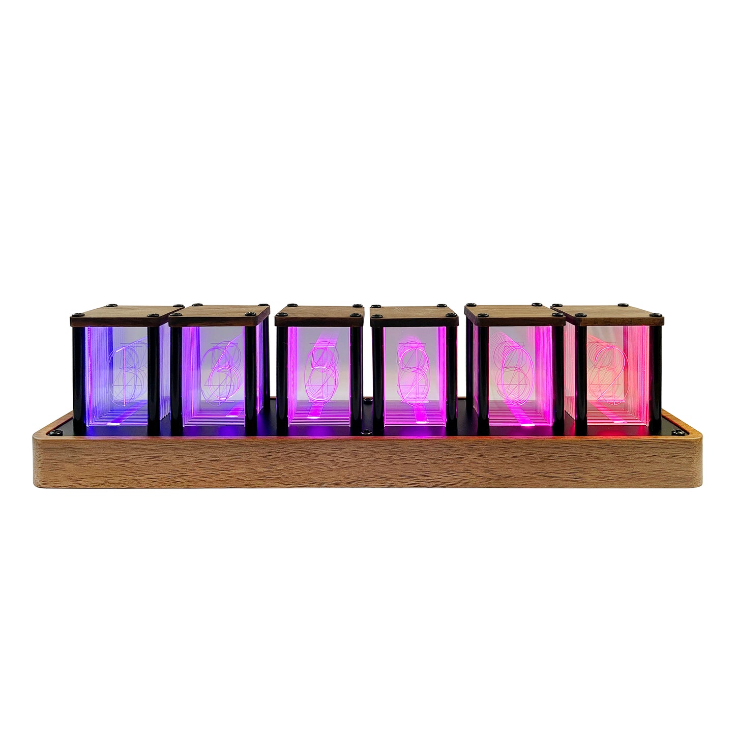 Nixie Tube Clock Electronic LED Glow Tube Clock Alarm Clock 6RGB