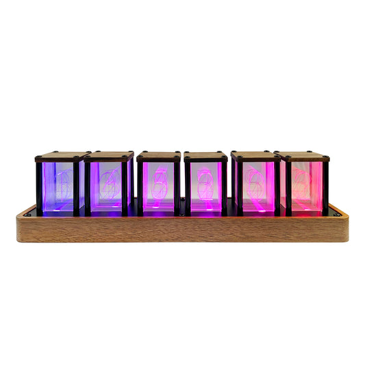 Nixie Tube Clock Electronic LED Glow Tube Clock Alarm Clock 6RGB