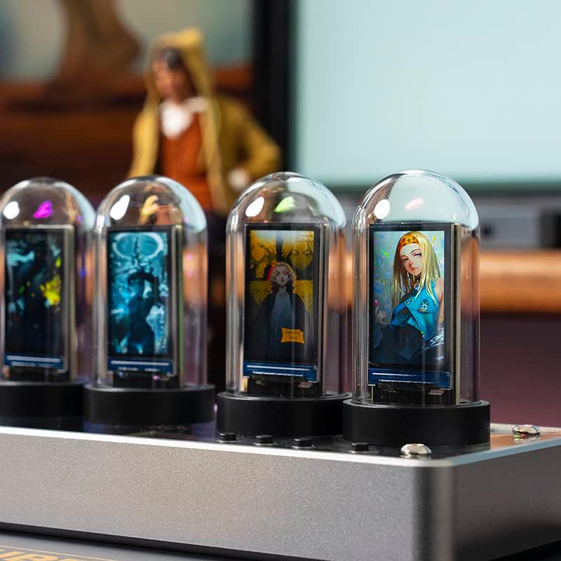 Nixie Tube Clock Electronic IPS Glow Tube Clock Alarm Clock Customizable Pictures