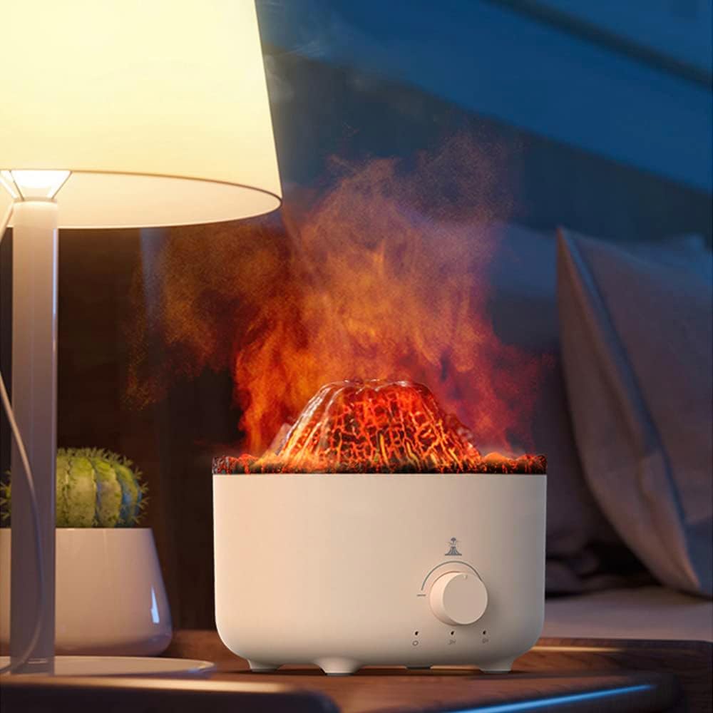 Flame Air Diffuser Volcano Aroma Diffuser Ultrasonic Oil Diffuser 560mL