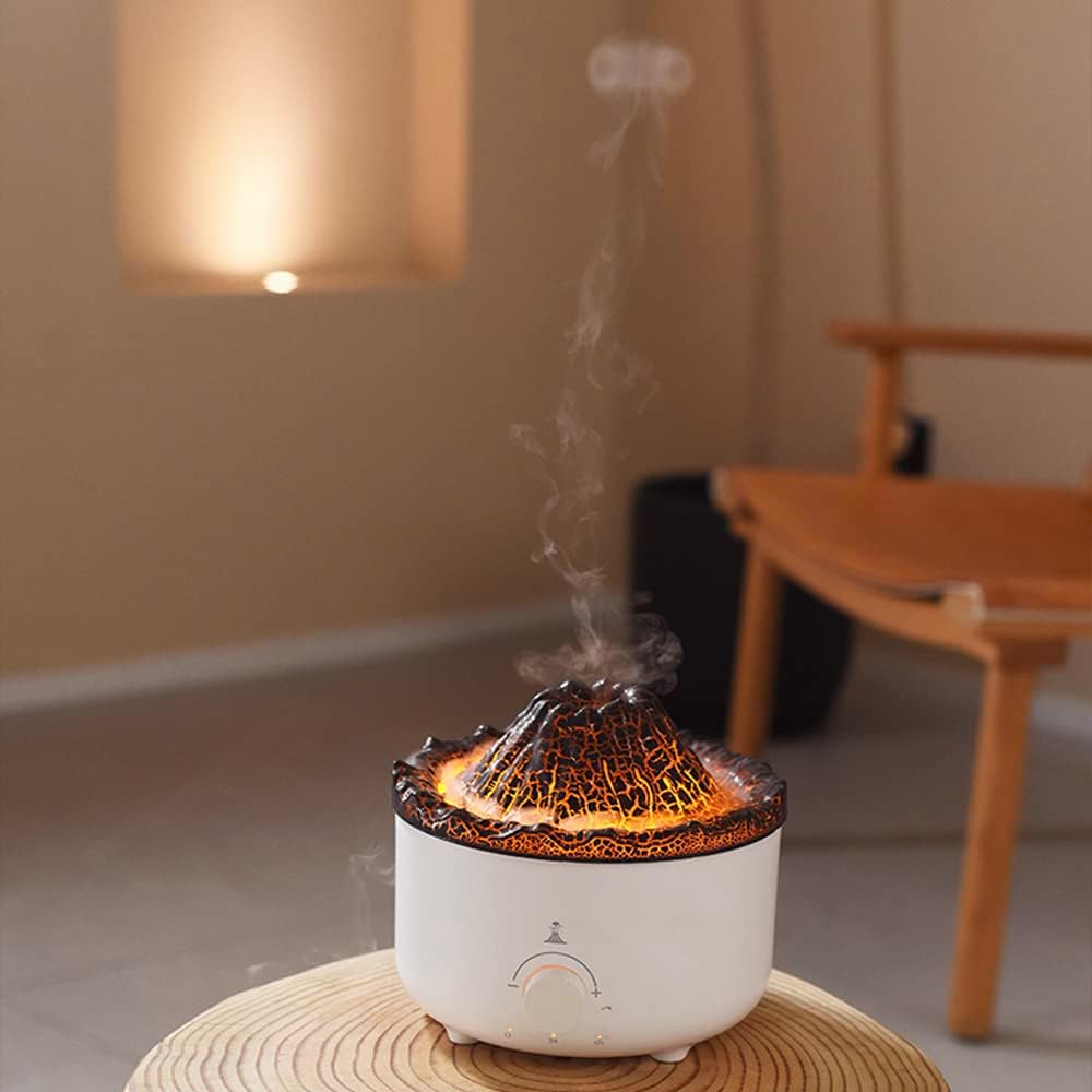 Flame Air Diffuser Volcano Aroma Diffuser Ultrasonic Oil Diffuser 560mL