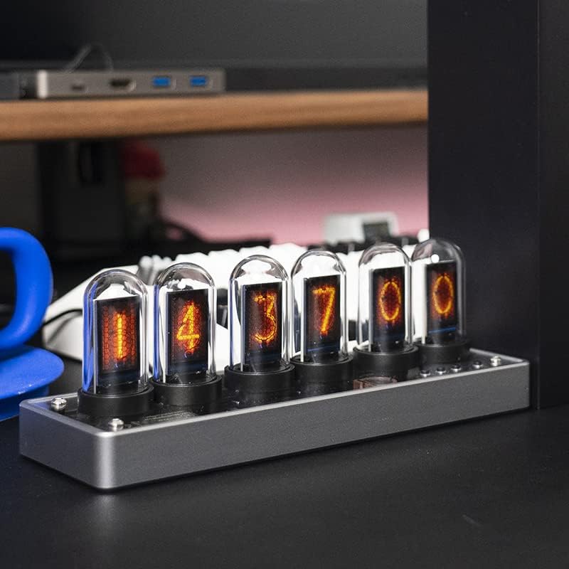 Nixie Tube Clock Electronic IPS Glow Tube Clock Alarm Clock Customizable Pictures