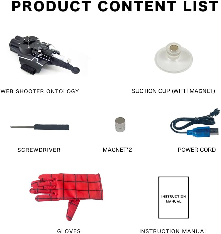 Electric Web Shooter - 9.4ft Automatic Rope Launcher with USB Charging
