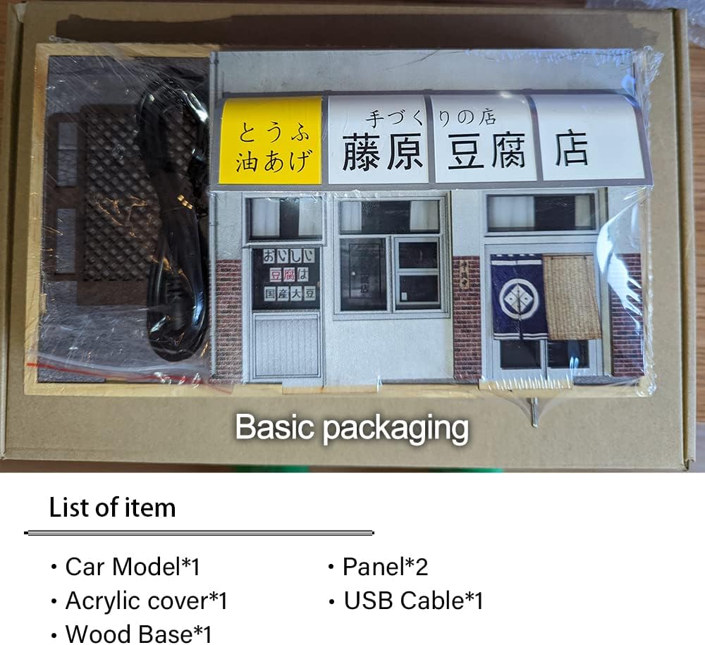 Ae86 Model car Fujiwara tofu Shop Display Box 1/32