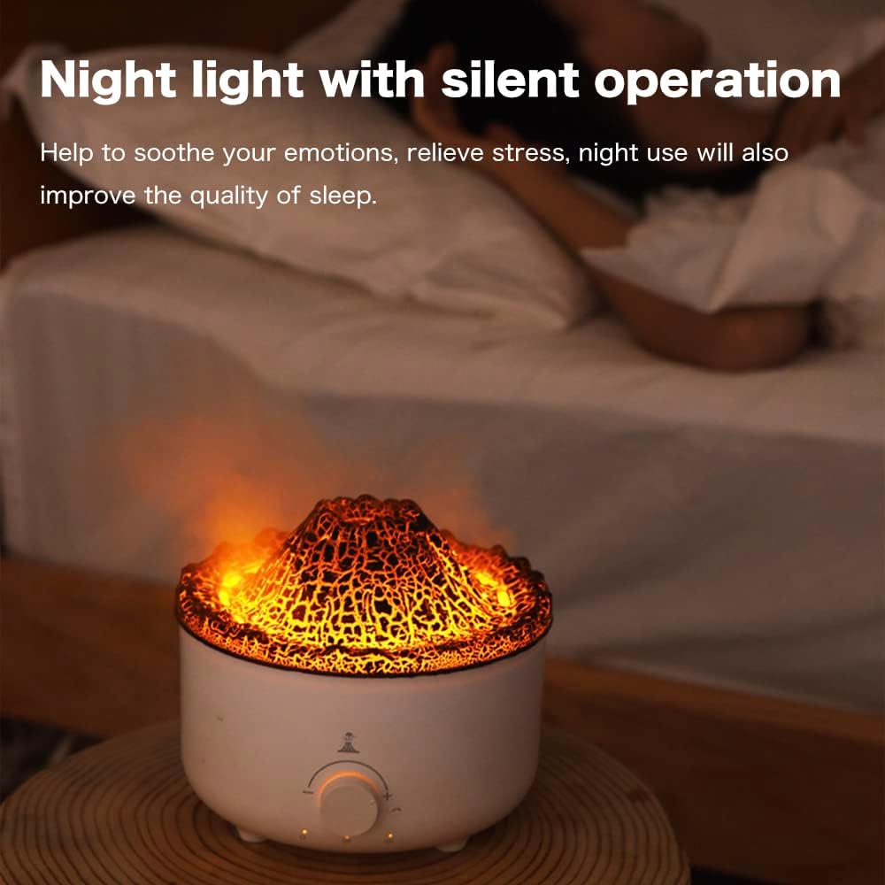 Flame Air Diffuser Volcano Aroma Diffuser Ultrasonic Oil Diffuser 560mL