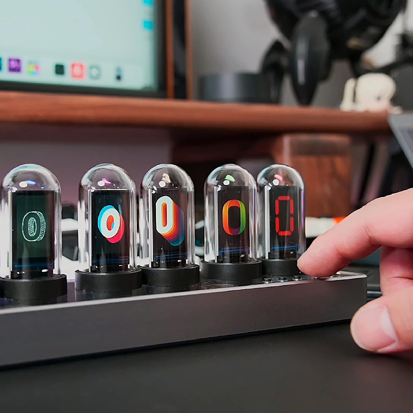 Nixie Tube Clock Electronic IPS Glow Tube Clock Alarm Clock Customizable Pictures