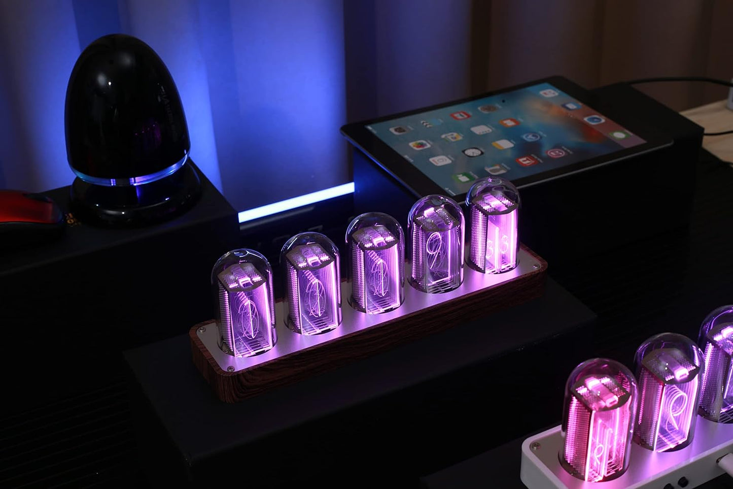 Nixie Tube Clock Electronic LED Glow Tube Clock Alarm Clock 5RGB