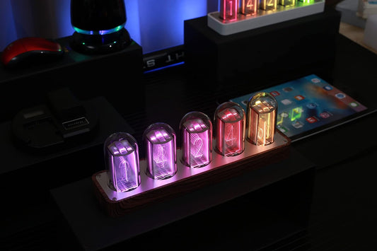 Nixie Tube Clock Electronic LED Glow Tube Clock Alarm Clock 5RGB