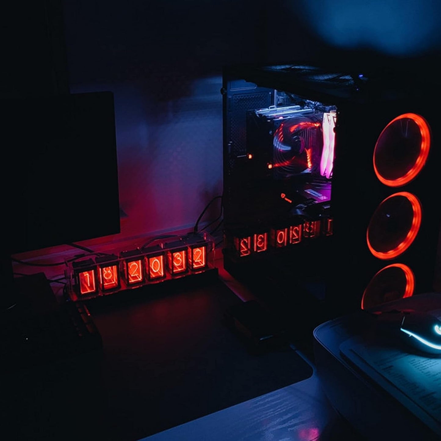 Nixie Tube Clock Electronic LED Glow Tube Clock Alarm Clock 6RGB