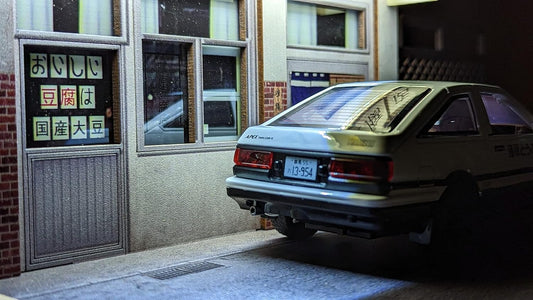 Ae86 Model car Fujiwara tofu Shop Display Box 1/32