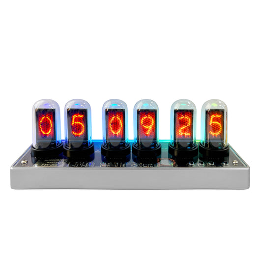 Nixie Tube Clock Orologio elettronico LED Glow Tube Clock Simulazione 5V Sveglia alimentata via USB Regalo di decorazione domestica【Immagini personalizzabili IPS】