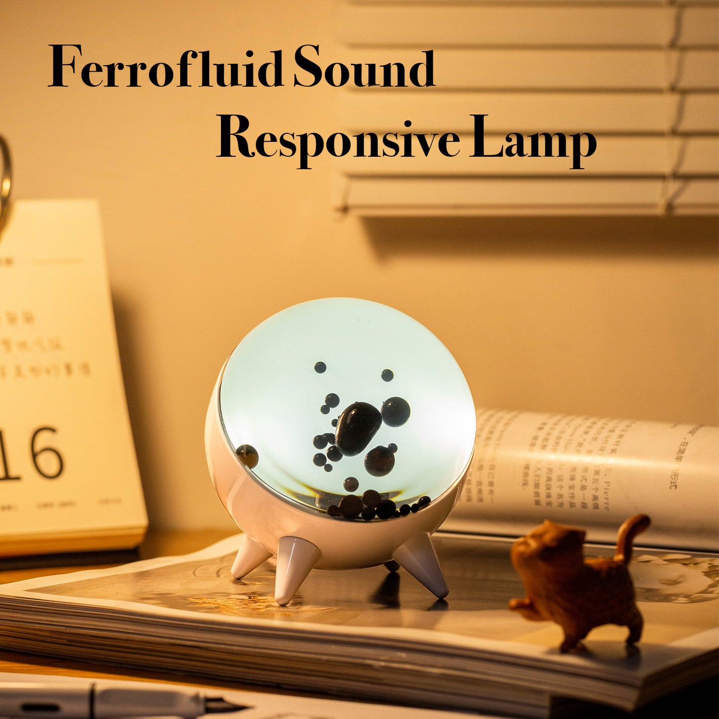 Ferrofluid Sound-Responsive Lamp, Dancing Ferrofluid with Music Rhythm