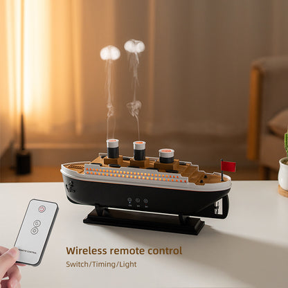 Steamship Essential Oil Diffuser, Aromatherapy Humidifier with Remote Control