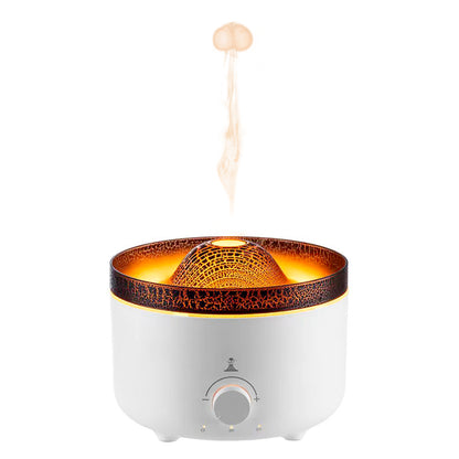 Flame Air Diffuser Volcano Aroma Diffusore di olio a ultrasuoni 560mL Protezione auto-spegnimento per casa, ufficio o yoga, palestra